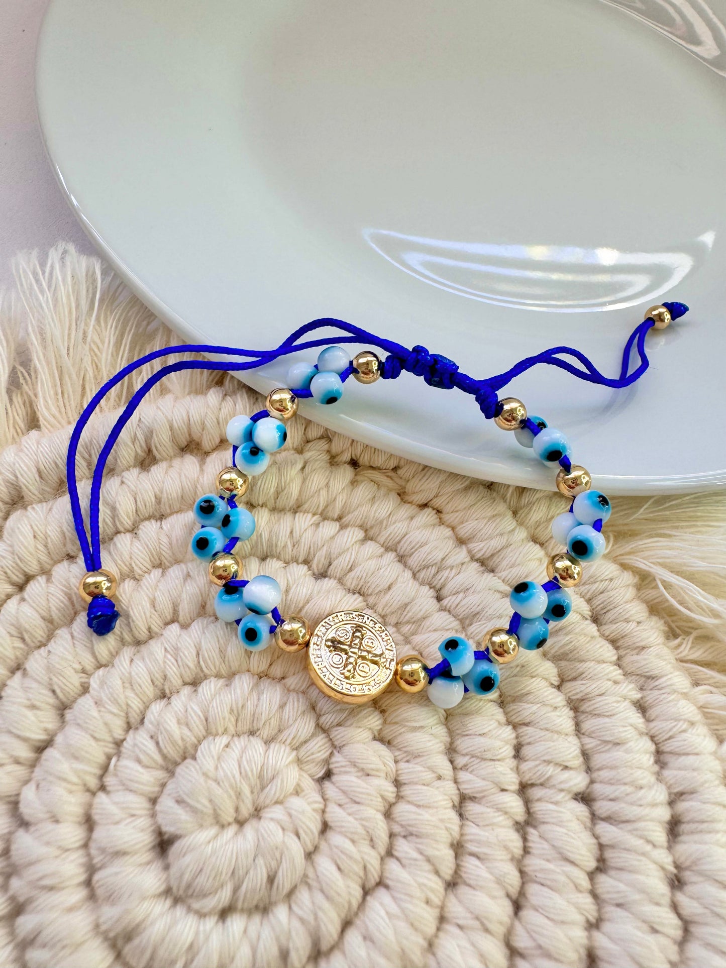 Pulsera Triple Ojitos/ San Benito p/Bebé