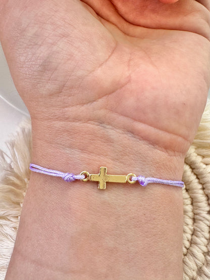 Pulsera Cruz Hilo Sencilla